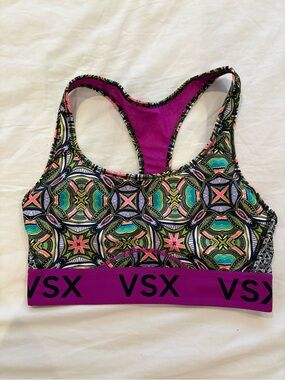 VSX Multicolor Geometric Racerback Sports Bra